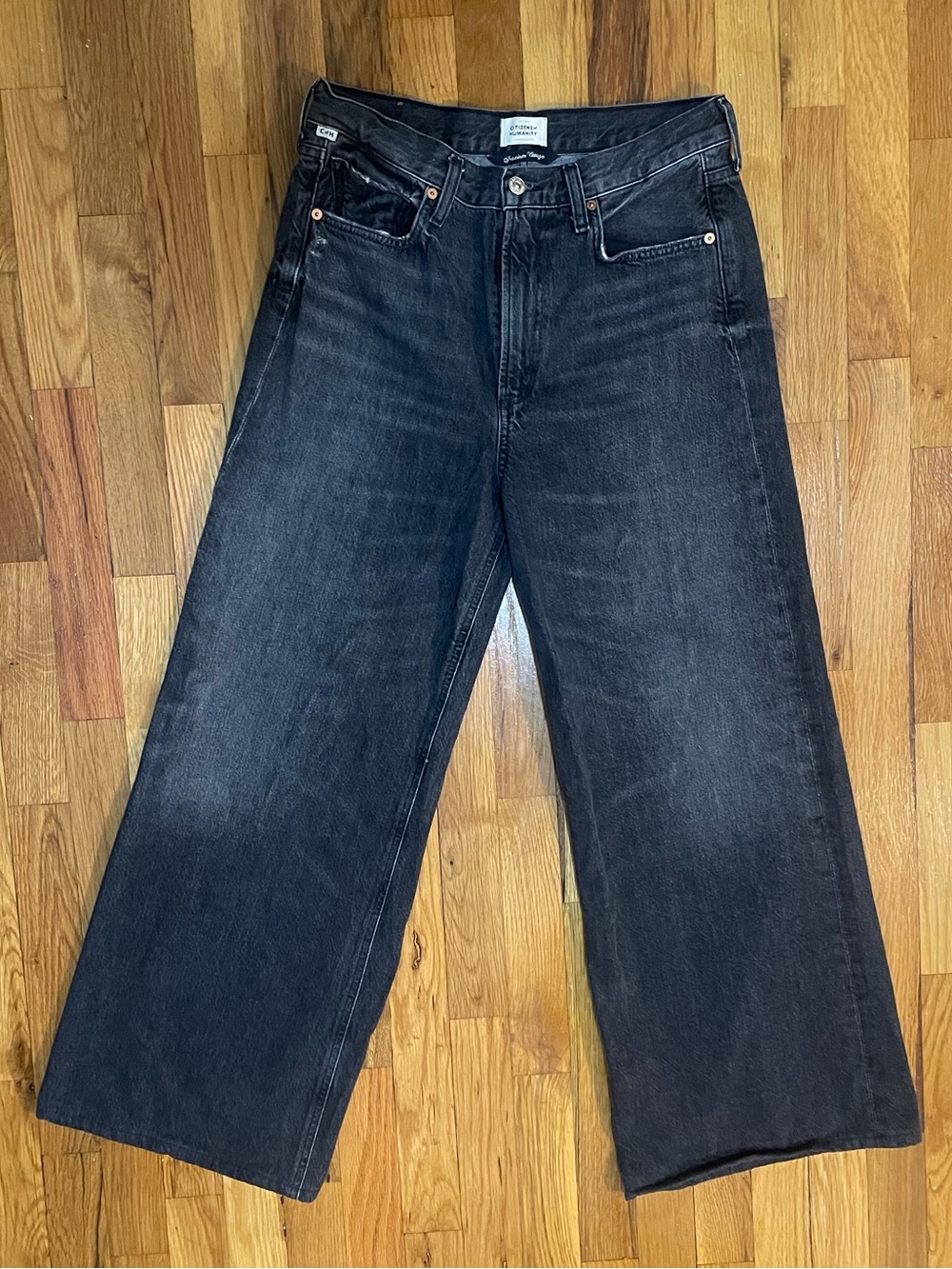 Citizens of Humanity Paloma Baggy Wide Leg Jeans Beverly Brook Black 28 - Picture 2 of 8